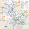 Plan mit Infos zu Vergabenetzen und Verkehrsunternehmen sowie Angaben zur Fahrtenhäufigkeit und Kursbuchstrecken