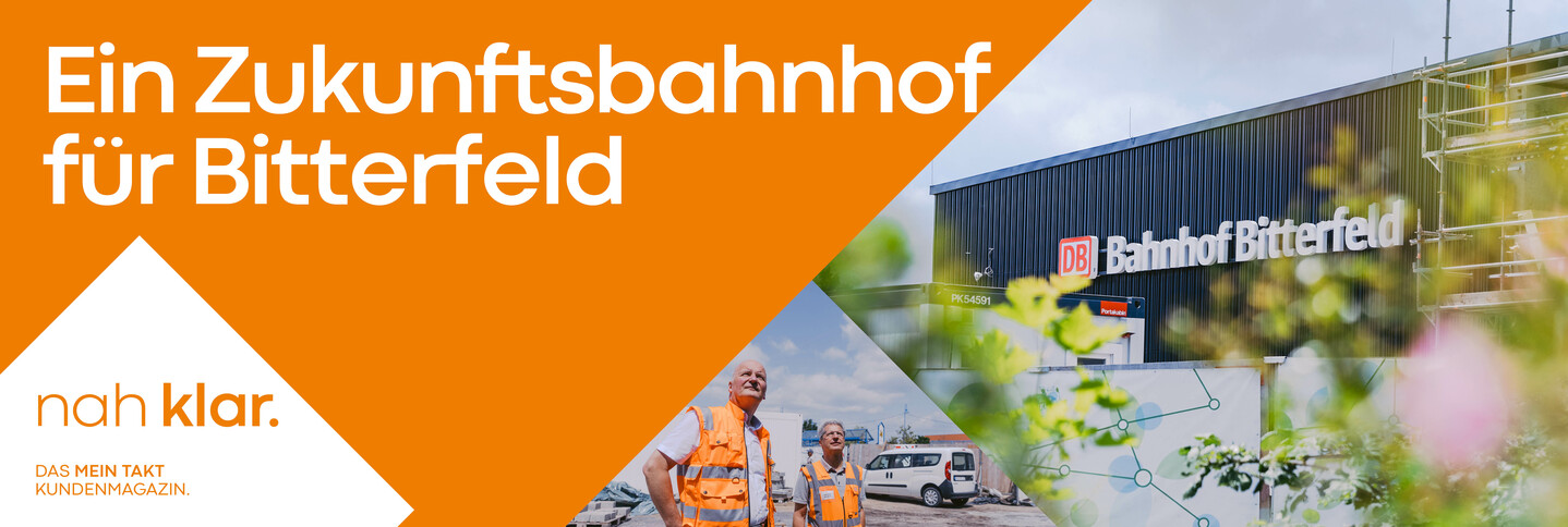Titelbild zum Artikel im Text steht: ´Ein Zukunfstbahnhof für Bitterfel`