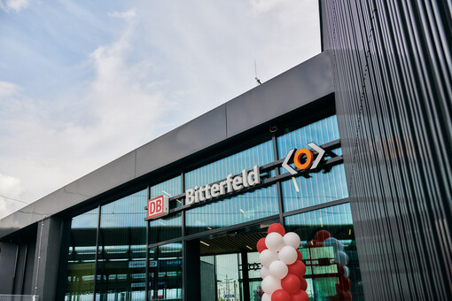 Das neue Bahnhofsgebäude in Bitterfeld