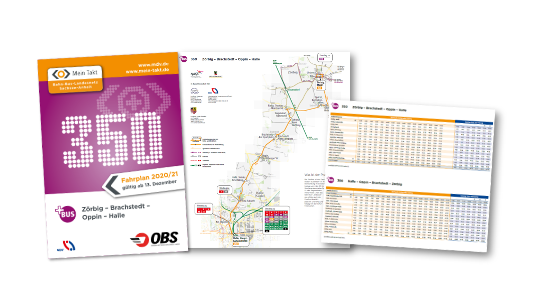 Download the pocket timetable for line 350