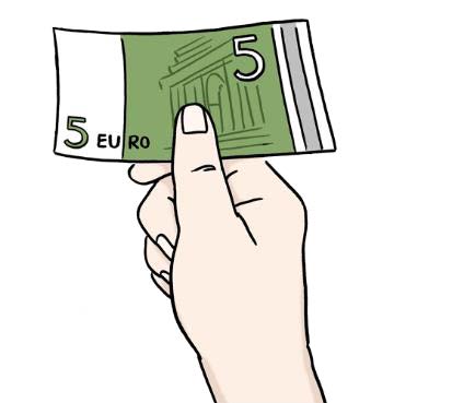Geldschein in Hand Geldschein in Hand