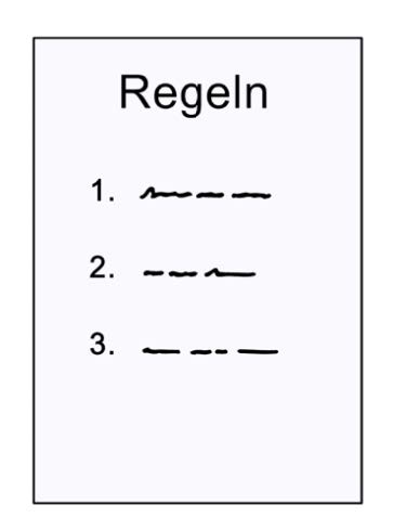 Blatt mit Regeln Blatt mit Regeln