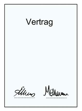 Blatt mit Vertrag Blatt mit Vertrag